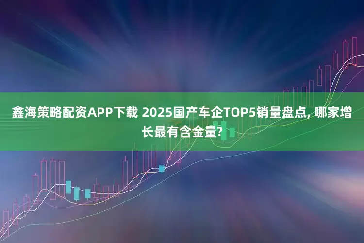 鑫海策略配资APP下载 2025国产车企TOP5销量盘点, 哪家增长最有含金量?